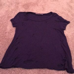 Blue t shirt w/ intentional rips